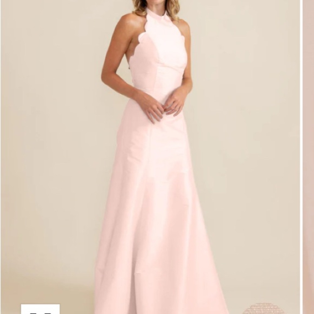 Pink Backless Halter Gown for Weddings